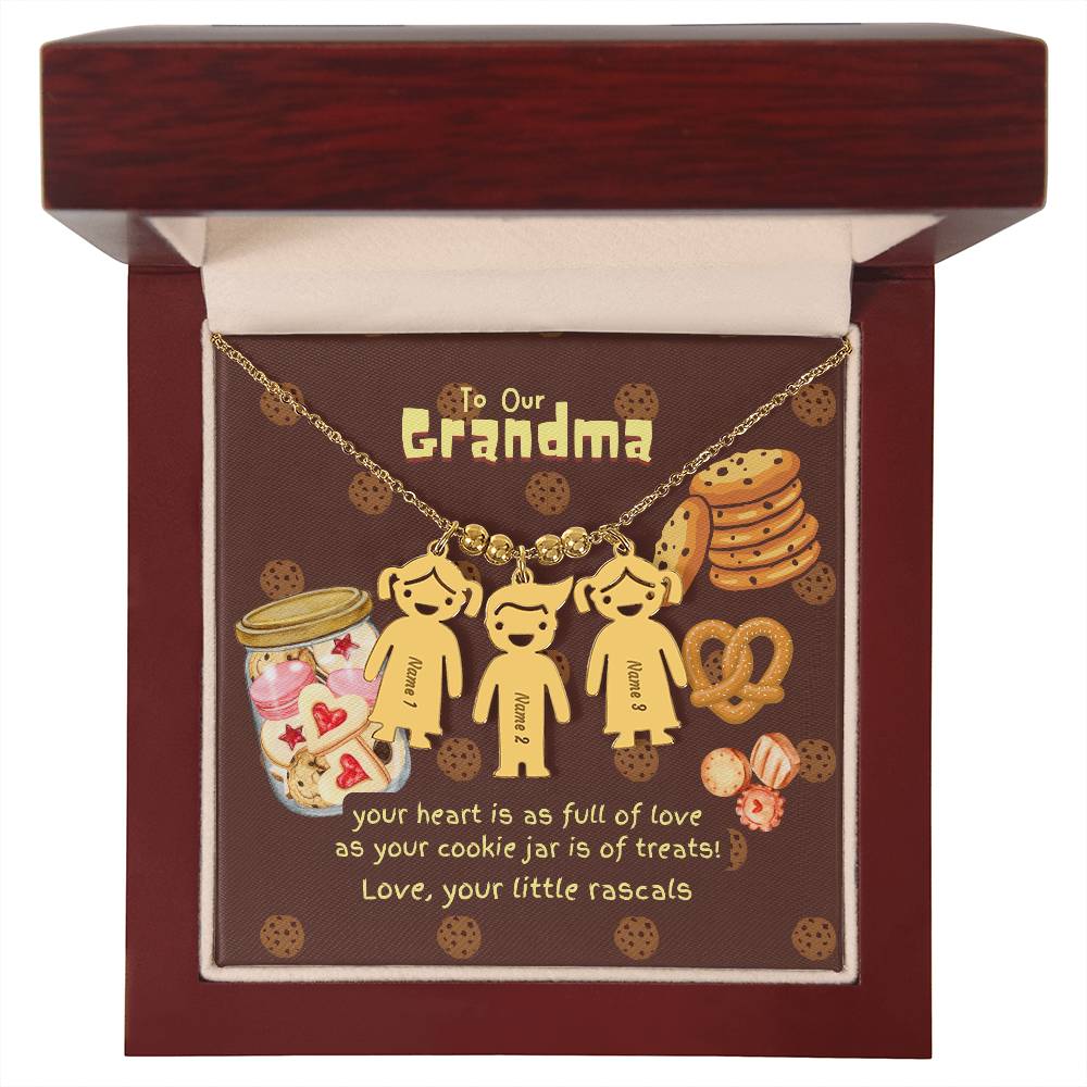Personalized Kid Charm Necklace Gift for Grandma who has everything | Unique Sentimental Keepsake | Cookie Jar Love
