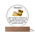 Grandparent day Gift for Gramps | Thoughtful Cute present for Grandpa who has everything | LED Acrylic Plaque | Our Greatest Treasure