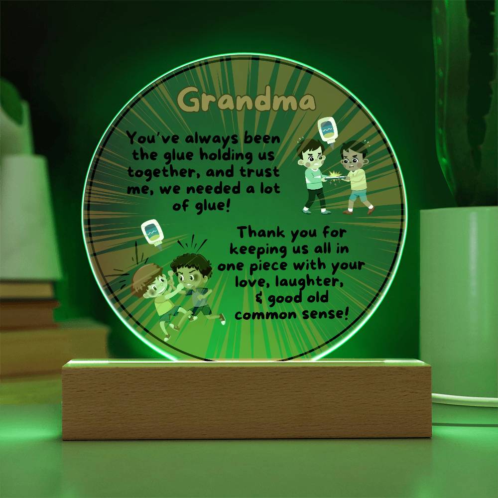 Grandparent day Gift for Nana | Thoughtful Cute present for Grammy who has everything | LED Acrylic Plaque | Common Sense Nonna
