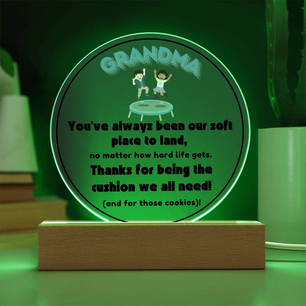 Grandparent day Gift for Nana | Thoughtful Cute present for Grammy who has everything | LED Acrylic Plaque | A Place to Land