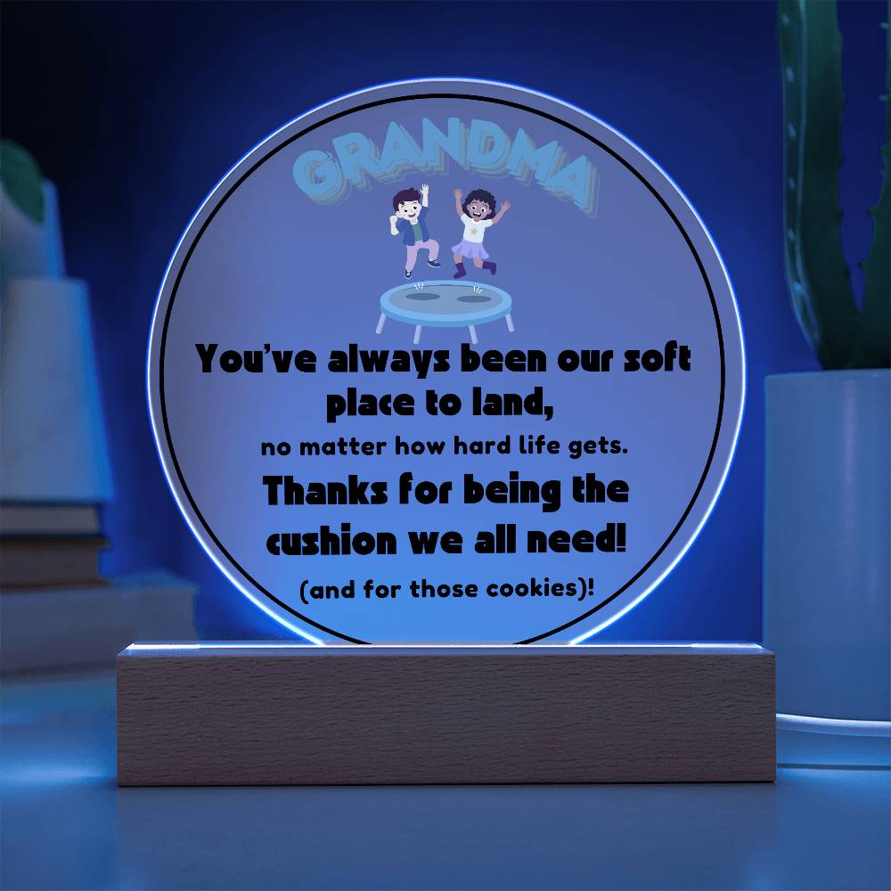 Grandparent day Gift for Nana | Thoughtful Cute present for Grammy who has everything | LED Acrylic Plaque | A Place to Land