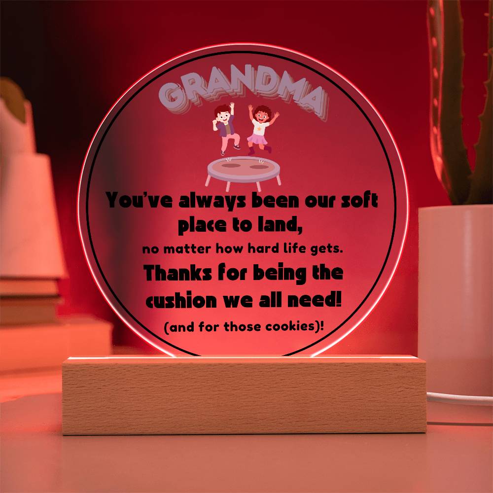 Grandparent day Gift for Nana | Thoughtful Cute present for Grammy who has everything | LED Acrylic Plaque | A Place to Land