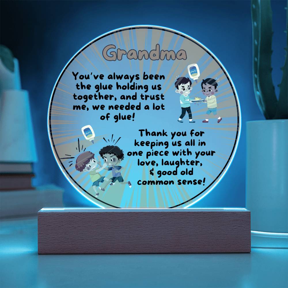 Grandparent day Gift for Nana | Thoughtful Cute present for Grammy who has everything | LED Acrylic Plaque | Common Sense Nonna