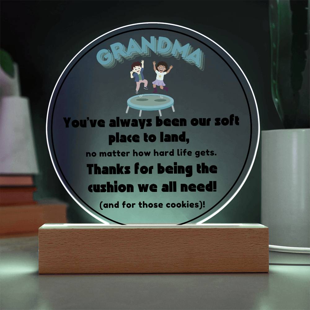 Grandparent day Gift for Nana | Thoughtful Cute present for Grammy who has everything | LED Acrylic Plaque | A Place to Land
