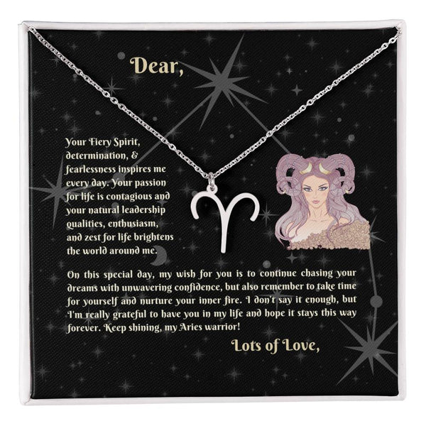 Astrology Gift for Women: ARIES Zodiac Sign Pendant - Perfect Horoscope Jewelry