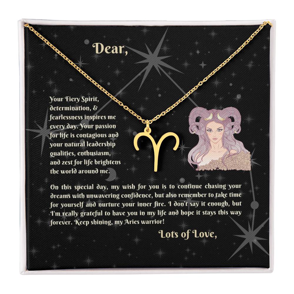 Astrology Gift for Women: ARIES Zodiac Sign Pendant - Perfect Horoscope Jewelry
