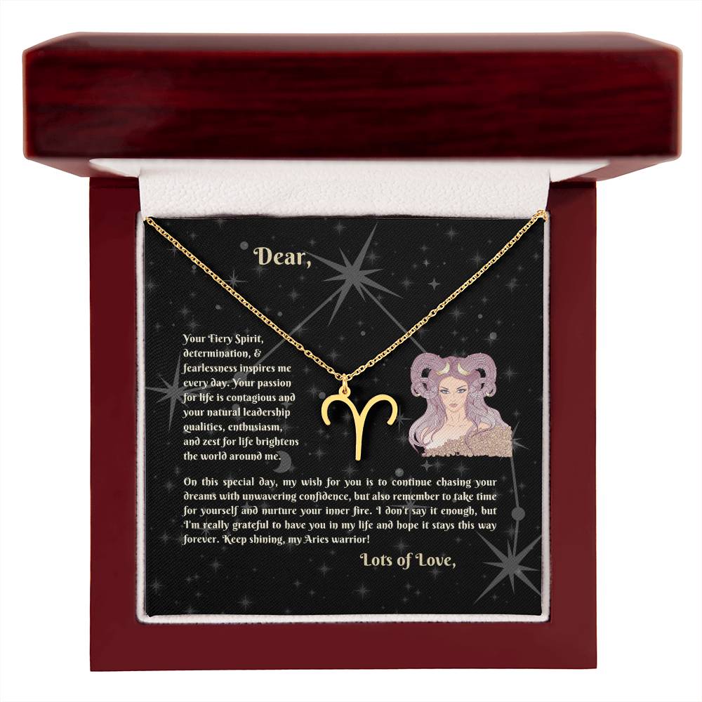 Astrology Gift for Women: ARIES Zodiac Sign Pendant - Perfect Horoscope Jewelry