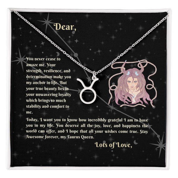 Astrology Gift for Women: TAURUS Zodiac Sign Pendant - Perfect Horoscope Jewelry