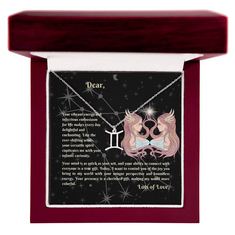 Astrology Gift for Women: GEMINI Zodiac Sign Pendant - Perfect Horoscope Jewelry
