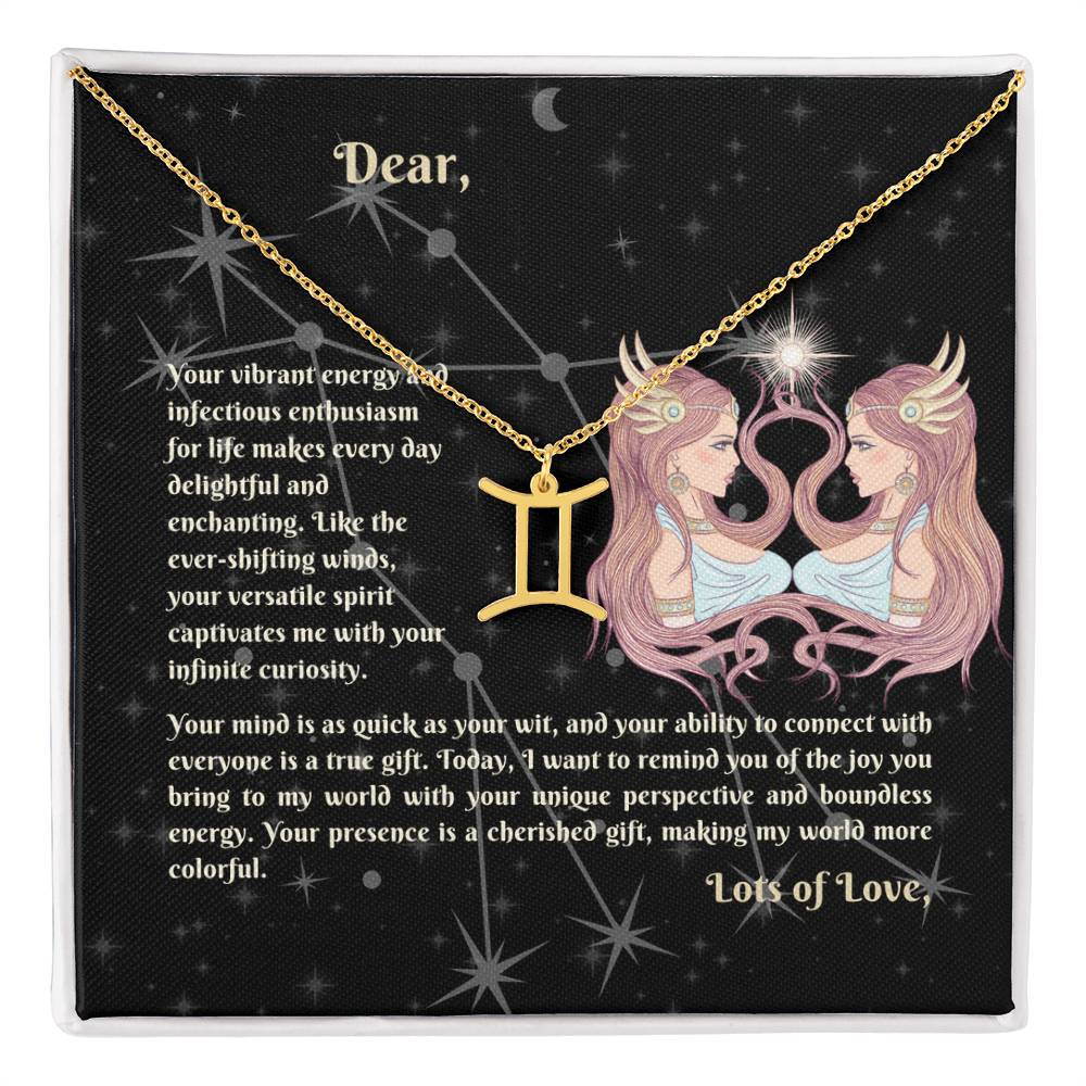 Astrology Gift for Women: GEMINI Zodiac Sign Pendant - Perfect Horoscope Jewelry