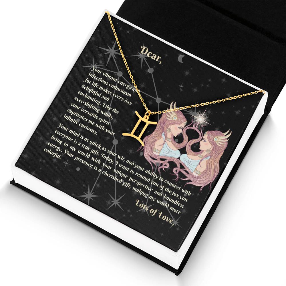 Astrology Gift for Women: GEMINI Zodiac Sign Pendant - Perfect Horoscope Jewelry