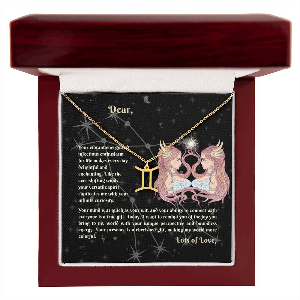 Astrology Gift for Women: GEMINI Zodiac Sign Pendant - Perfect Horoscope Jewelry