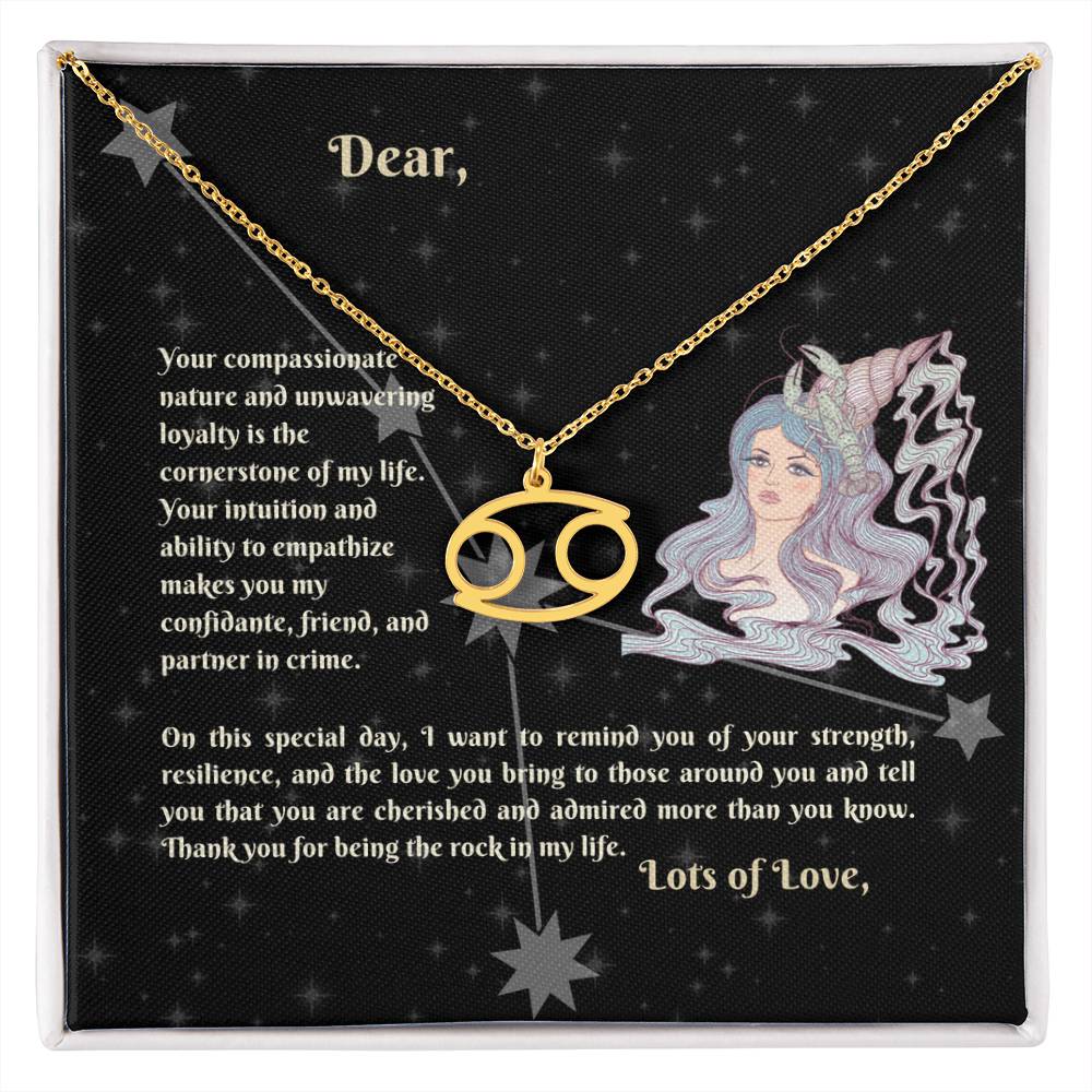 Astrology Gift for Women: CANCER Zodiac Sign Pendant - Perfect Horoscope Jewelry