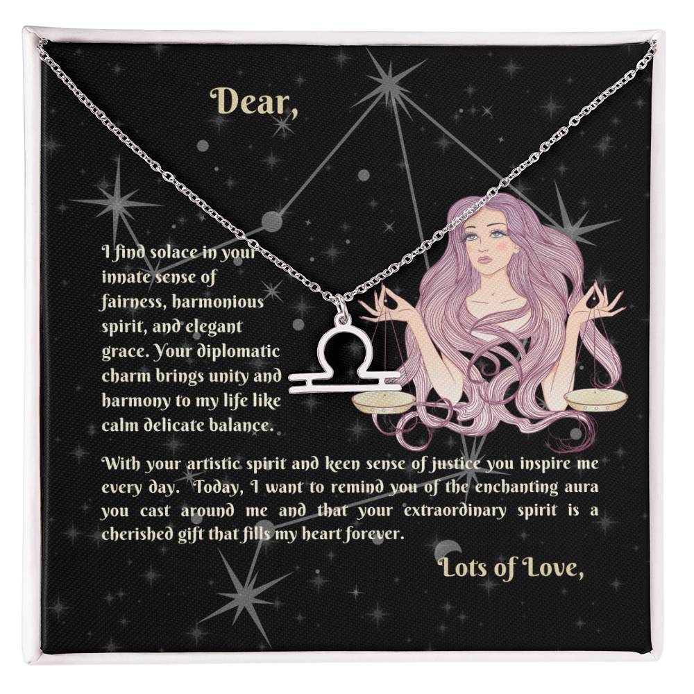 Astrology Gift for Women: LIBRA Zodiac Sign Pendant - Perfect Horoscope Jewelry