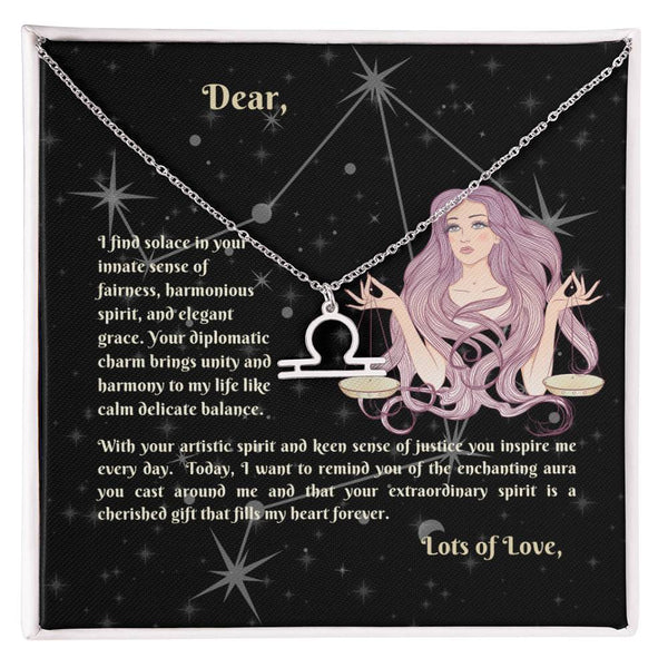 Astrology Gift for Women: LIBRA Zodiac Sign Pendant - Perfect Horoscope Jewelry