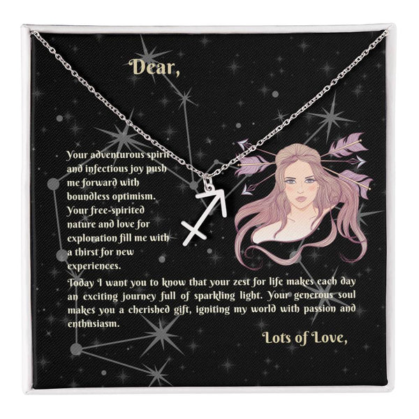 Astrology Gift for Women: SAGITTARIUS Zodiac Sign Pendant - Perfect Horoscope Jewelry