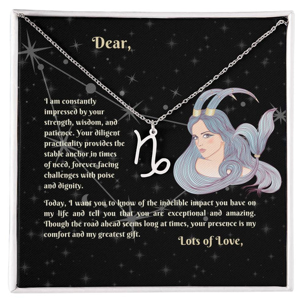 Astrology Gift for Women: CAPRICORN Zodiac Sign Pendant - Perfect Horoscope Jewelry