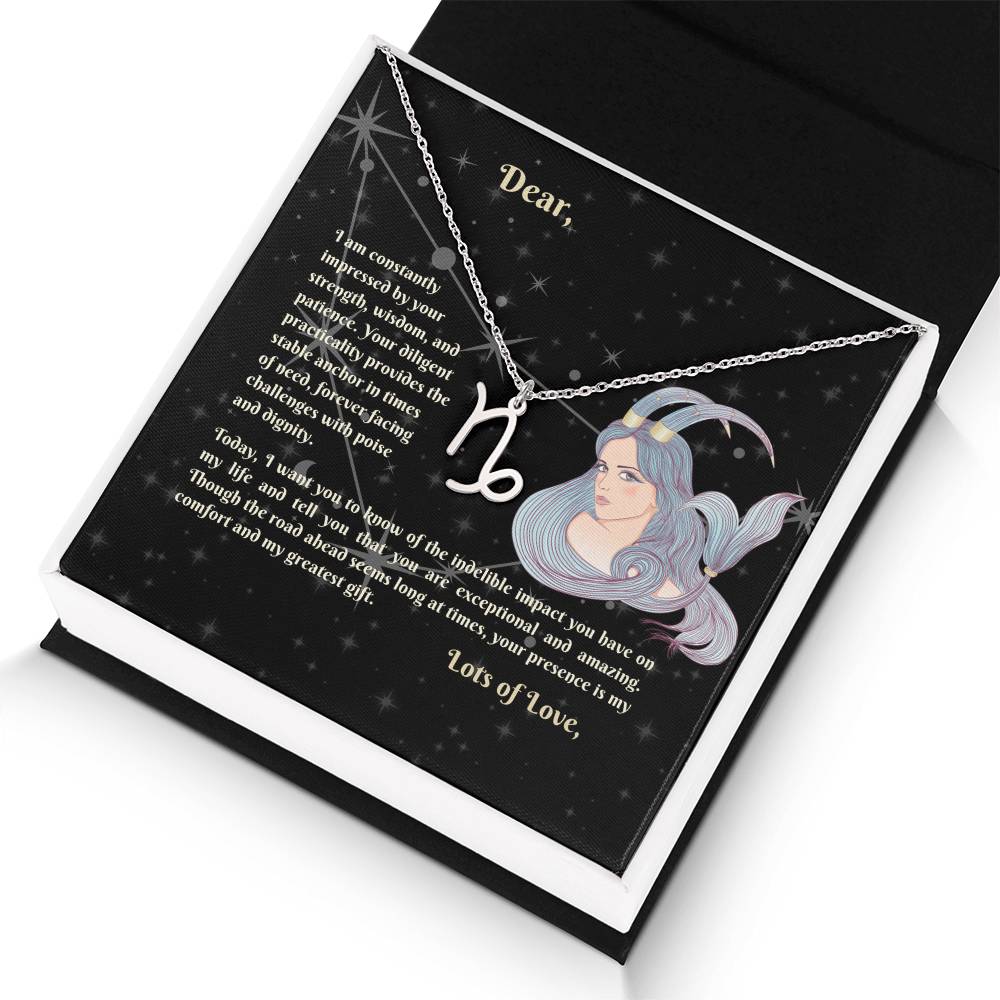 Astrology Gift for Women: CAPRICORN Zodiac Sign Pendant - Perfect Horoscope Jewelry