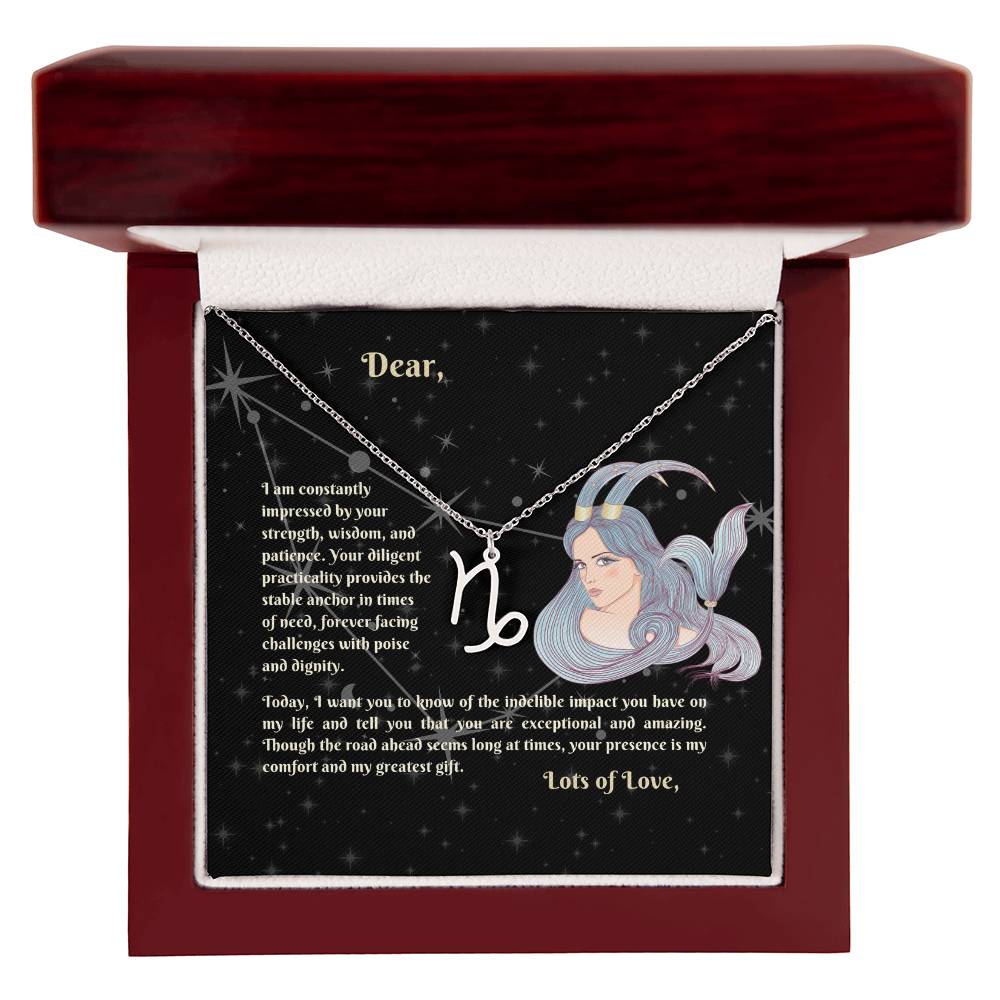 Astrology Gift for Women: CAPRICORN Zodiac Sign Pendant - Perfect Horoscope Jewelry