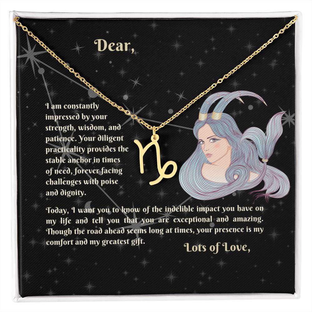Astrology Gift for Women: CAPRICORN Zodiac Sign Pendant - Perfect Horoscope Jewelry