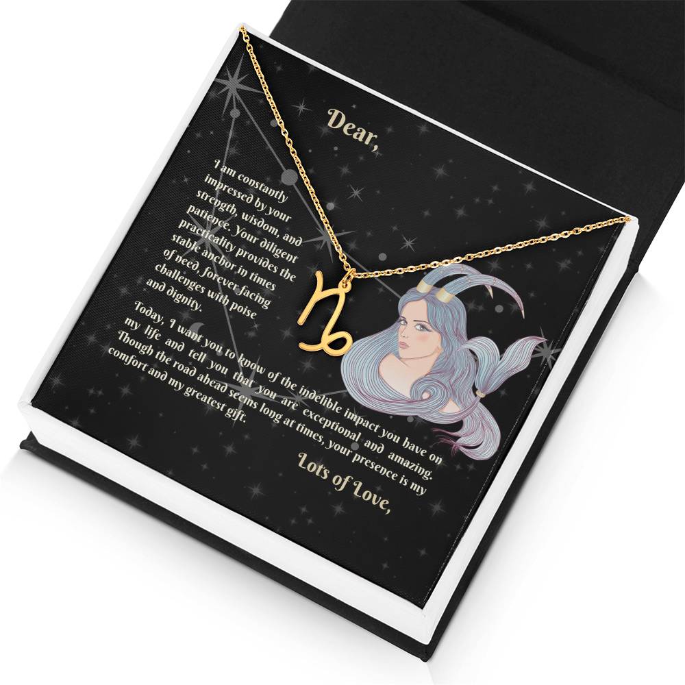 Astrology Gift for Women: CAPRICORN Zodiac Sign Pendant - Perfect Horoscope Jewelry