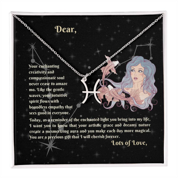 Astrology Gift for Women: PISCES Zodiac Sign Pendant - Perfect Horoscope Jewelry