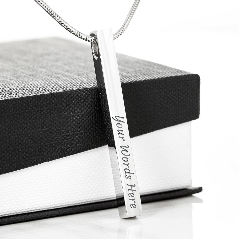 Funny Father's Day Personalized Vertical Bar / Stick Necklace | To Father from Son - For all the Hits