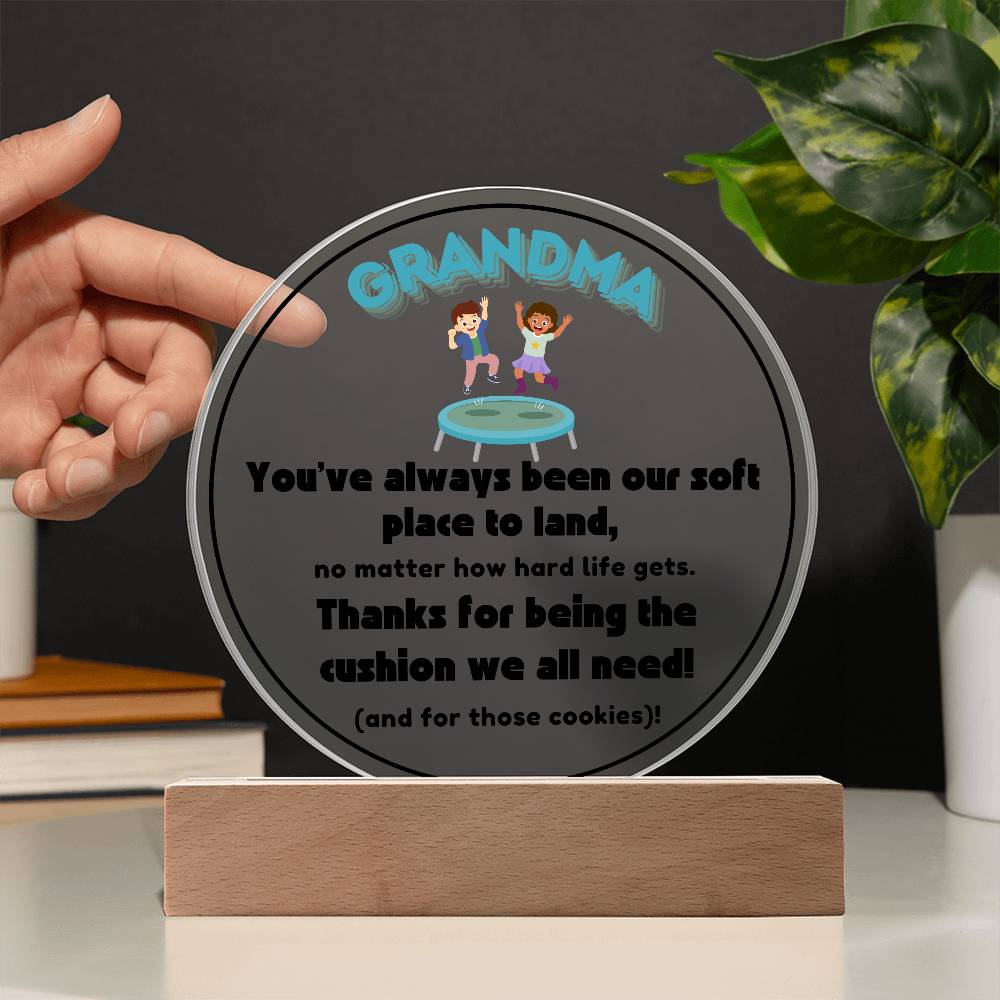 Grandparent day Gift for Nana | Thoughtful Cute present for Grammy who has everything | LED Acrylic Plaque | A Place to Land