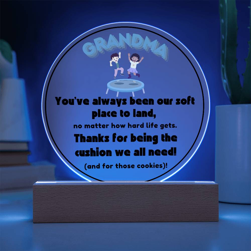 Grandparent day Gift for Nana | Thoughtful Cute present for Grammy who has everything | LED Acrylic Plaque | A Place to Land