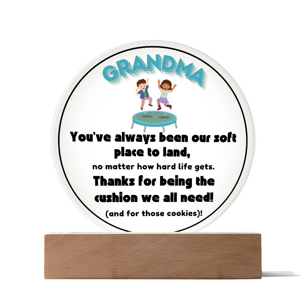 Grandparent day Gift for Nana | Thoughtful Cute present for Grammy who has everything | LED Acrylic Plaque | A Place to Land