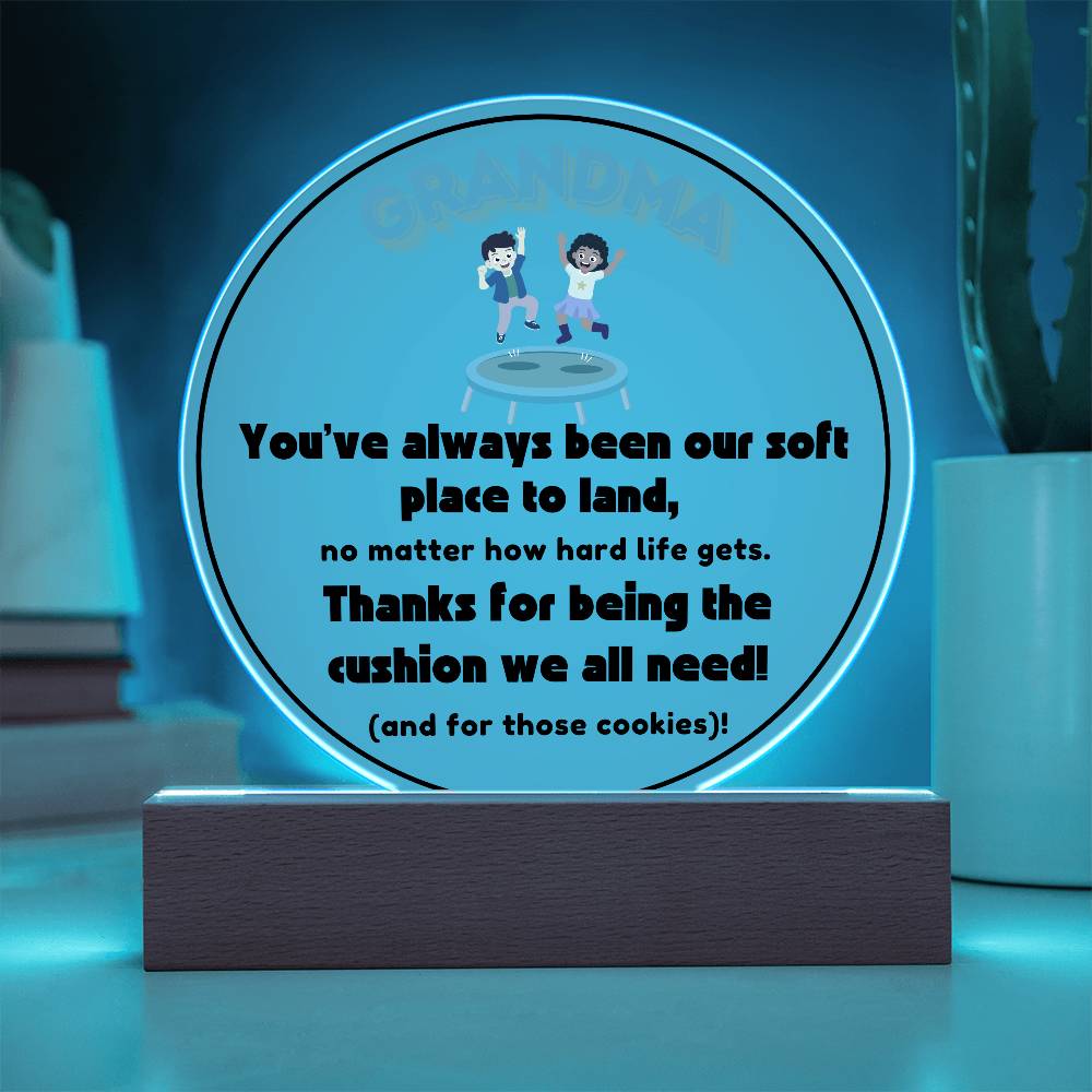 Grandparent day Gift for Nana | Thoughtful Cute present for Grammy who has everything | LED Acrylic Plaque | A Place to Land