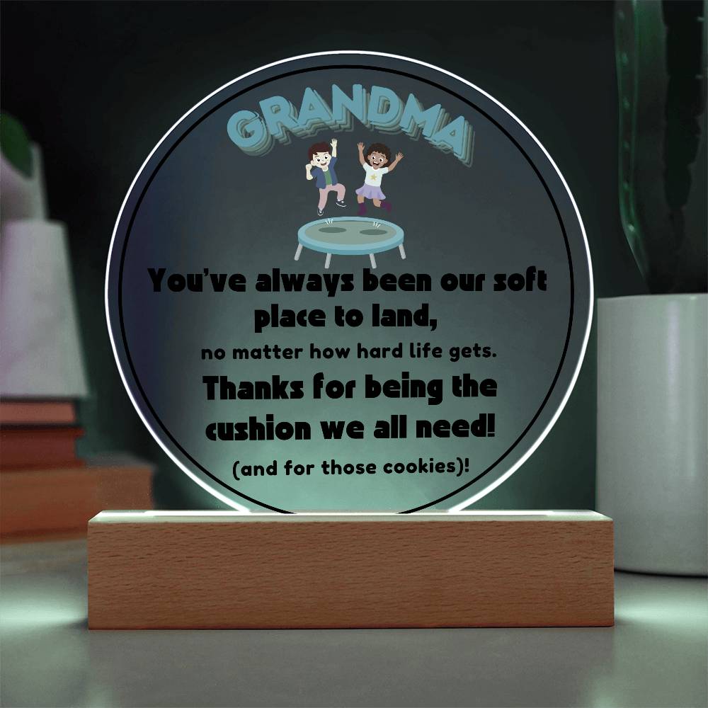 Grandparent day Gift for Nana | Thoughtful Cute present for Grammy who has everything | LED Acrylic Plaque | A Place to Land