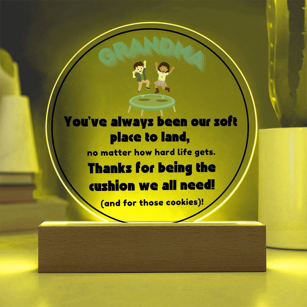 Grandparent day Gift for Nana | Thoughtful Cute present for Grammy who has everything | LED Acrylic Plaque | A Place to Land