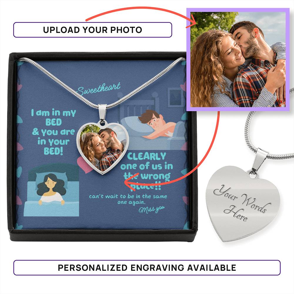 LDR Gift | Long Distance Relationship Gift for Her | Long Distance Love | Cute Funny Gift for Wife or Girlfriend | Photo Pendant | Missing you