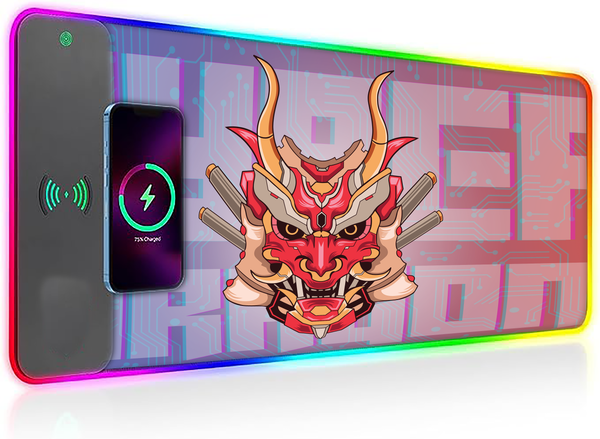 Wireless Charging Mouse Pad with RGB lighting | Waterproof | Oversized | Vibrant Prints | Cyber Dragon