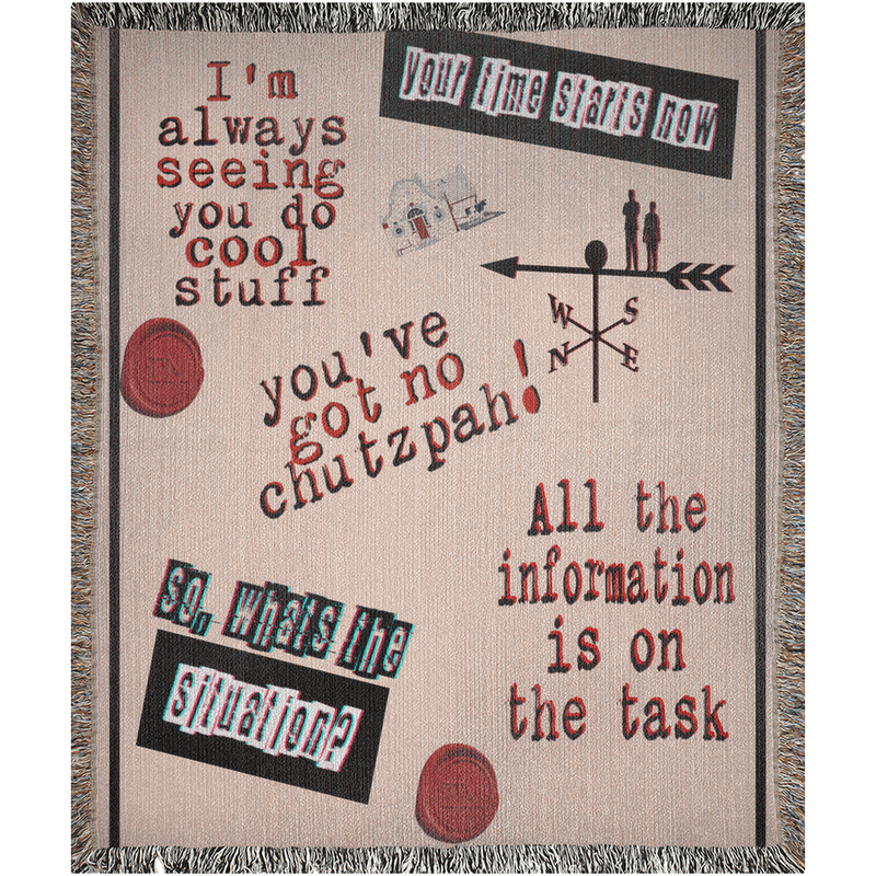 Luxurious Cotton Woven Tapestry Throw Blanket | Taskmaster | Famous Quotes