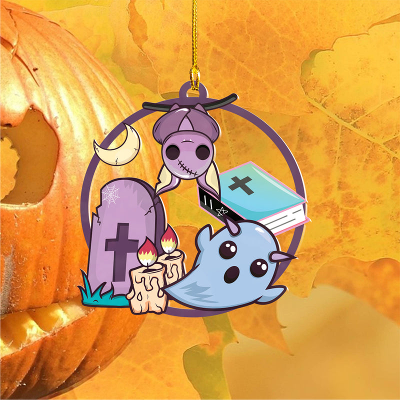 Halloween Decoration Items| Halloween Xmas Decorations | Custom Acrylic Fun Holiday Christmas Décor Ornaments | Cute Kawaii Ghost