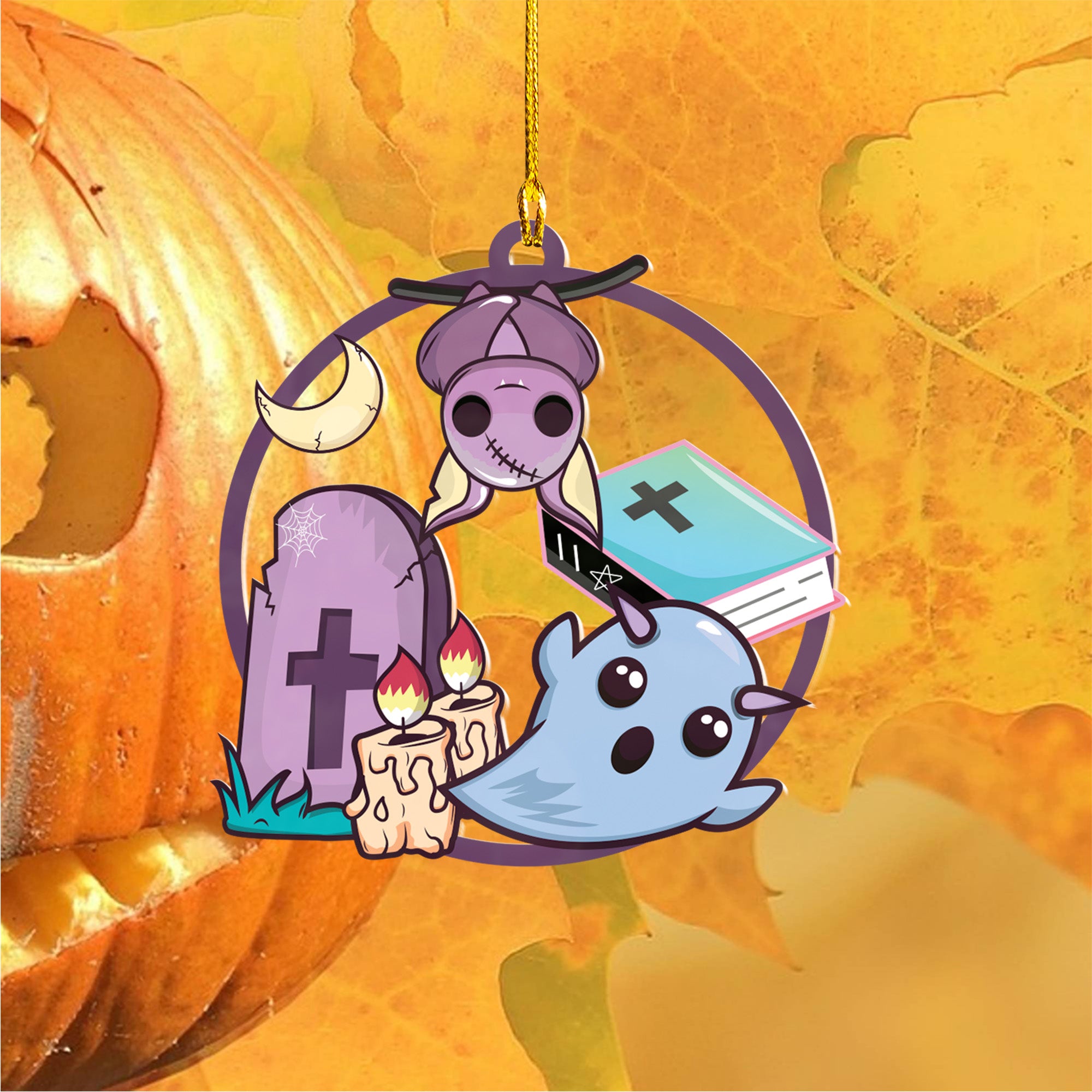 Halloween Decoration Items| Halloween Xmas Decorations | Acrylic Fun Holiday Christmas Décor Ornaments | Cute Kawaii Ghost