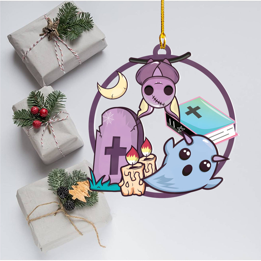 Halloween Decoration Items| Halloween Xmas Decorations | Acrylic Fun Holiday Christmas Décor Ornaments | Cute Kawaii Ghost