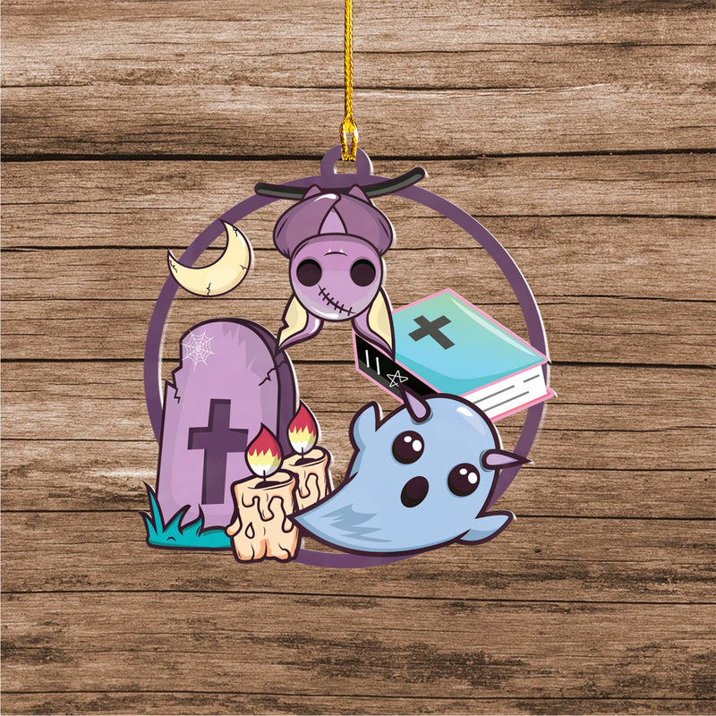 Halloween Decoration Items| Halloween Xmas Decorations | Custom Acrylic Fun Holiday Christmas Décor Ornaments | Cute Kawaii Ghost