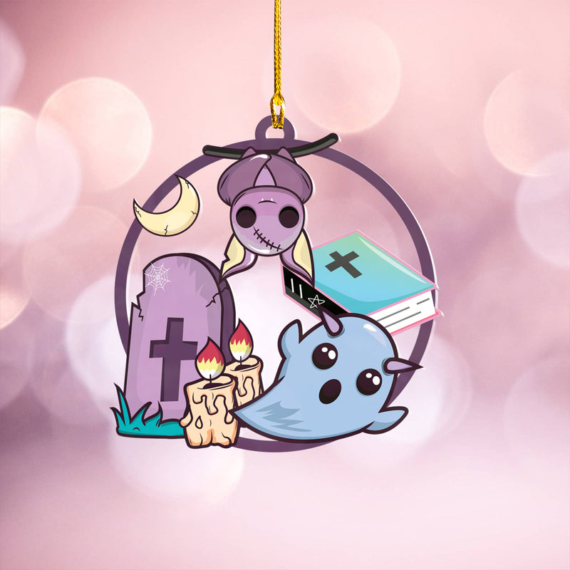 Halloween Decoration Items| Halloween Xmas Decorations | Custom Acrylic Fun Holiday Christmas Décor Ornaments | Cute Kawaii Ghost