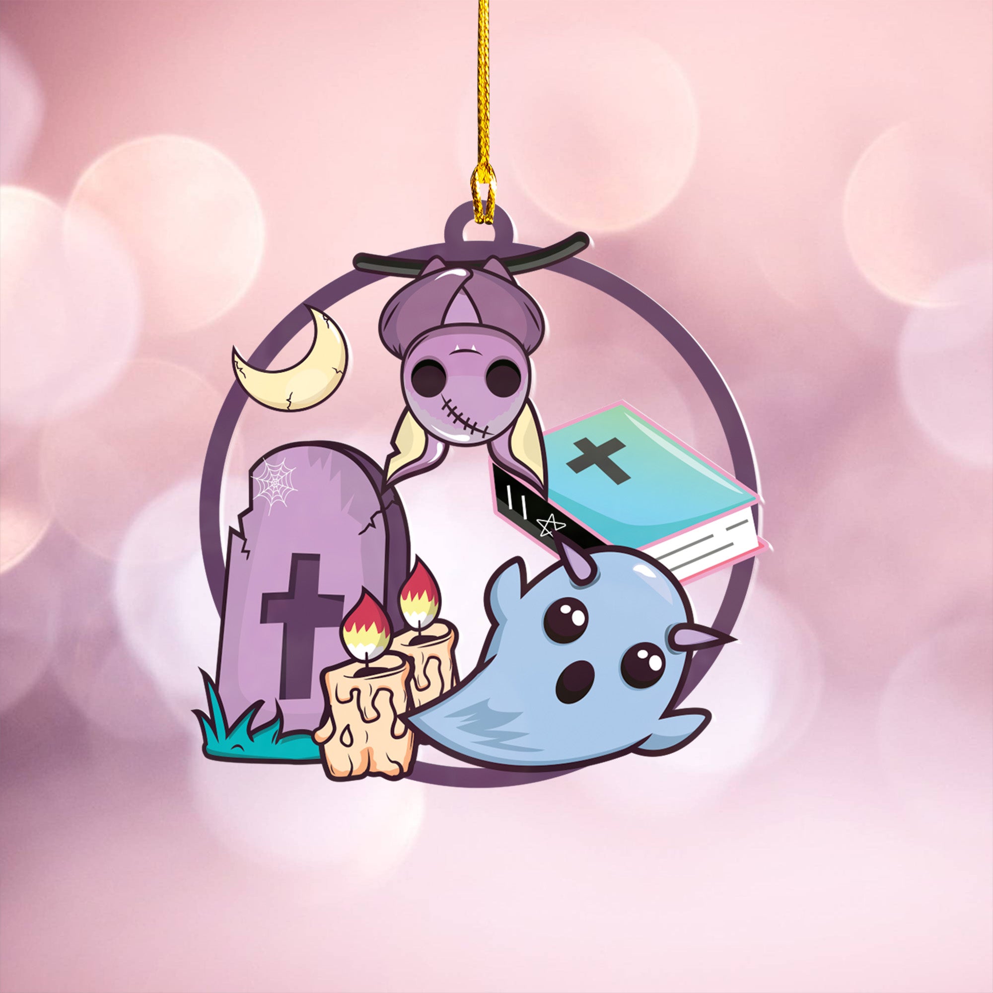 Halloween Decoration Items| Halloween Xmas Decorations | Acrylic Fun Holiday Christmas Décor Ornaments | Cute Kawaii Ghost