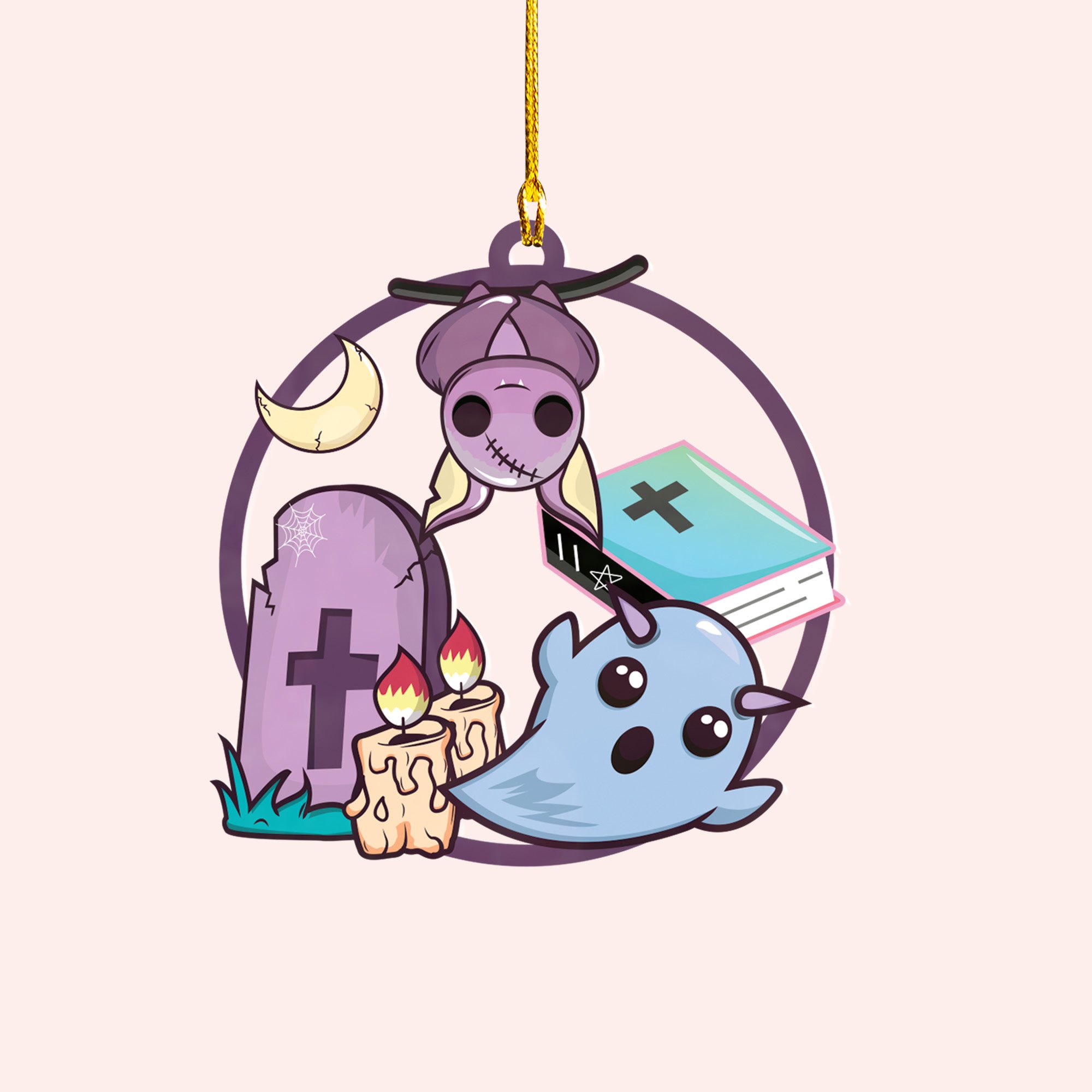 Halloween Decoration Items| Halloween Xmas Decorations | Acrylic Fun Holiday Christmas Décor Ornaments | Cute Kawaii Ghost