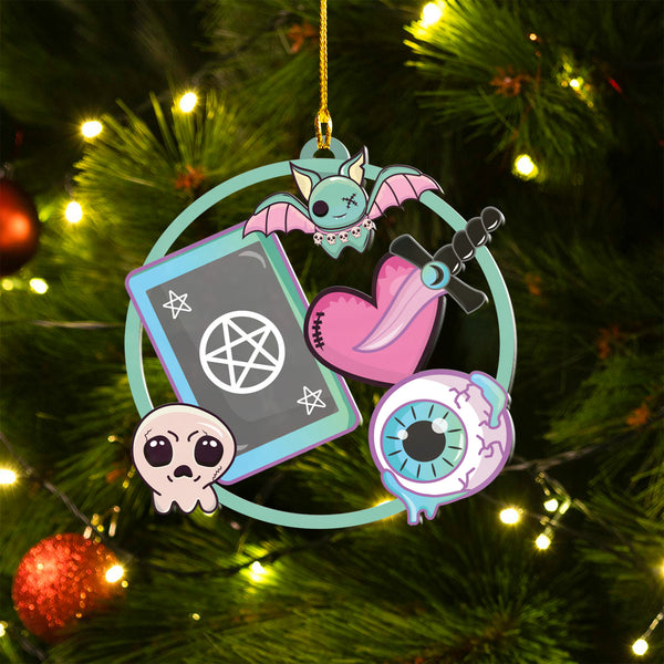 Halloween Decoration Items| Halloween Xmas Decorations | Custom Acrylic Fun Holiday Christmas Décor Ornaments | Cute Kawaii Witchcraft