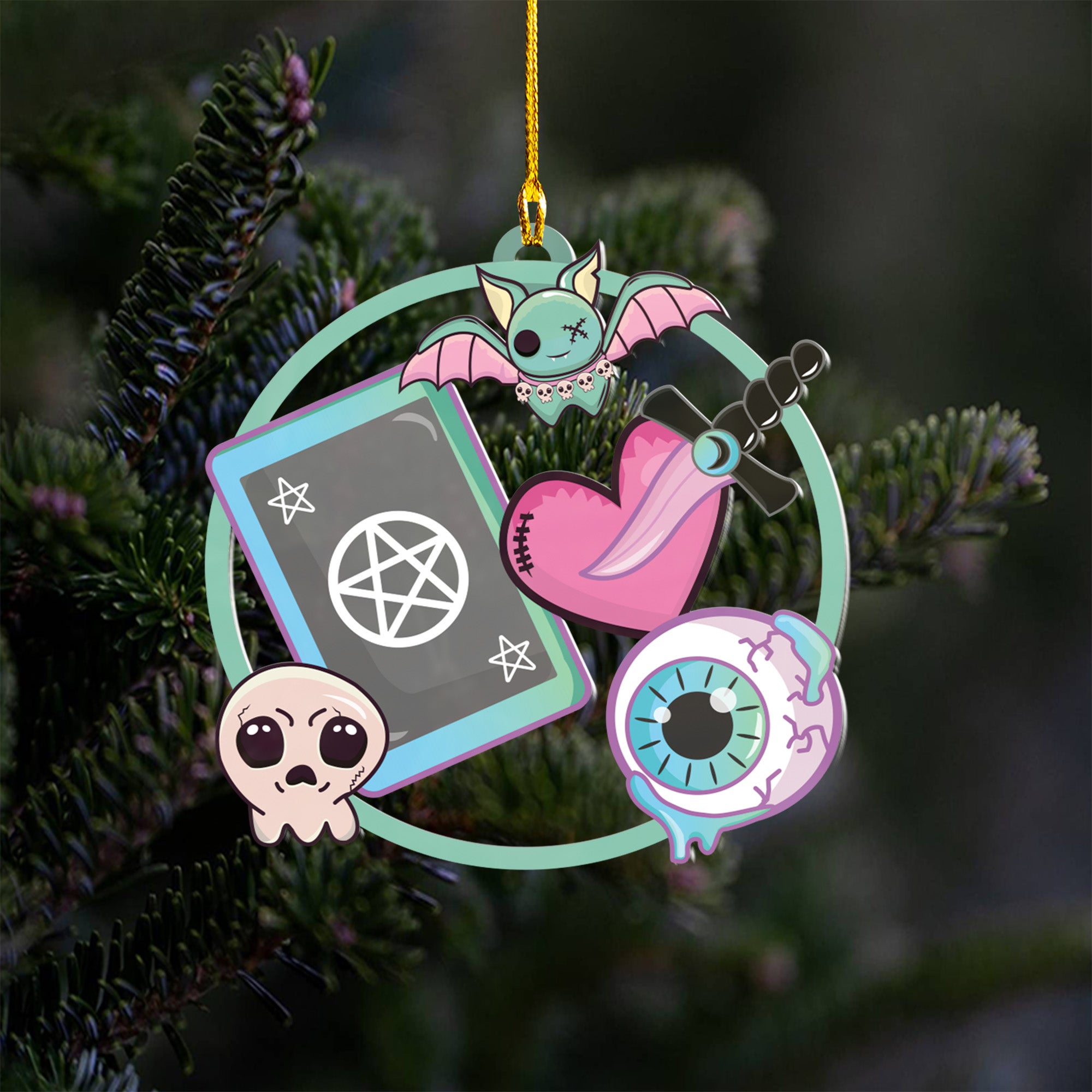 Halloween Decoration Items| Halloween Xmas Decorations | Acrylic Fun Holiday Christmas Décor Ornaments | Cute Kawaii Witchcraft