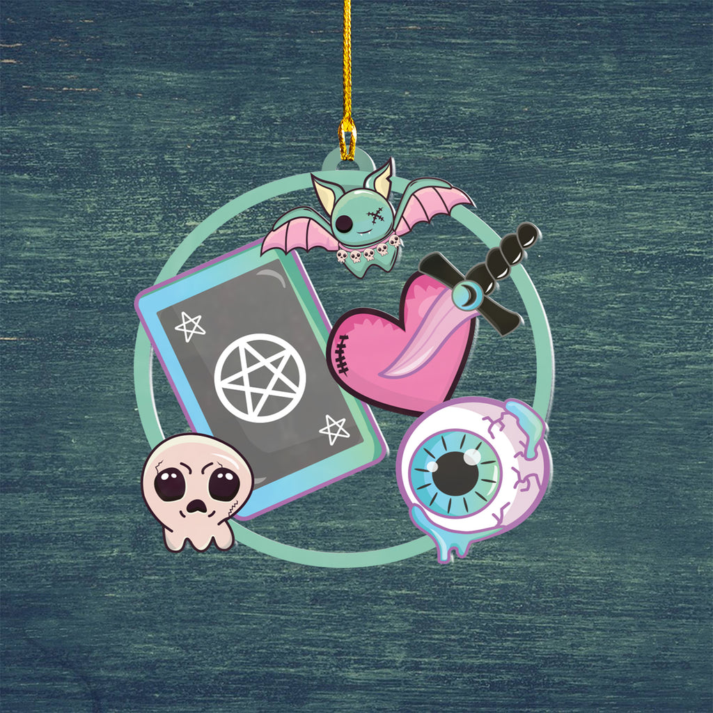Halloween Decoration Items| Halloween Xmas Decorations | Acrylic Fun Holiday Christmas Décor Ornaments | Cute Kawaii Witchcraft