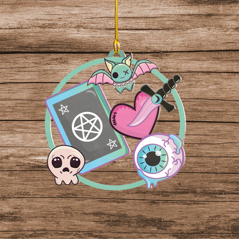 Halloween Decoration Items| Halloween Xmas Decorations | Acrylic Fun Holiday Christmas Décor Ornaments | Cute Kawaii Witchcraft