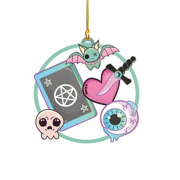 Halloween Decoration Items| Halloween Xmas Decorations | Acrylic Fun Holiday Christmas Décor Ornaments | Cute Kawaii Witchcraft