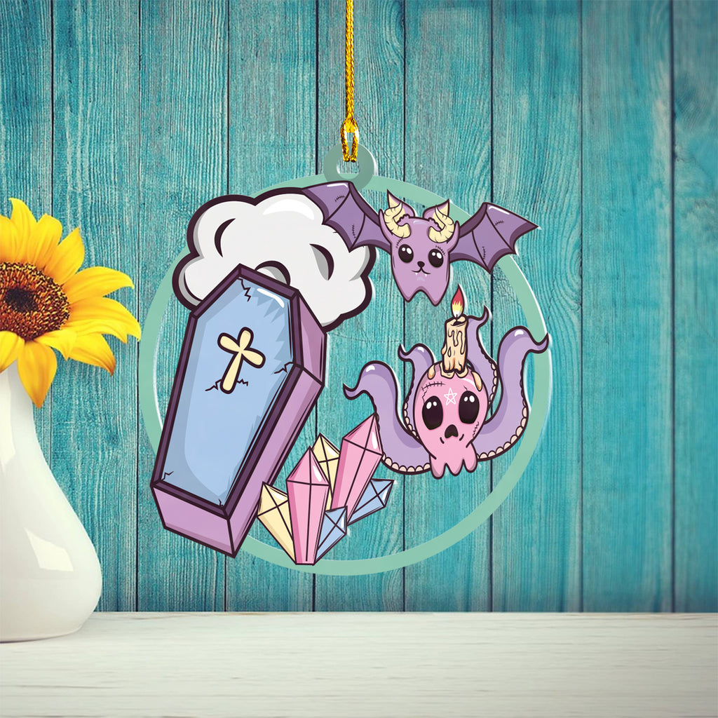 Halloween Decoration Items| Halloween Xmas Decorations | Acrylic Fun Holiday Christmas Décor Ornaments | Cute Kawaii Graveyard