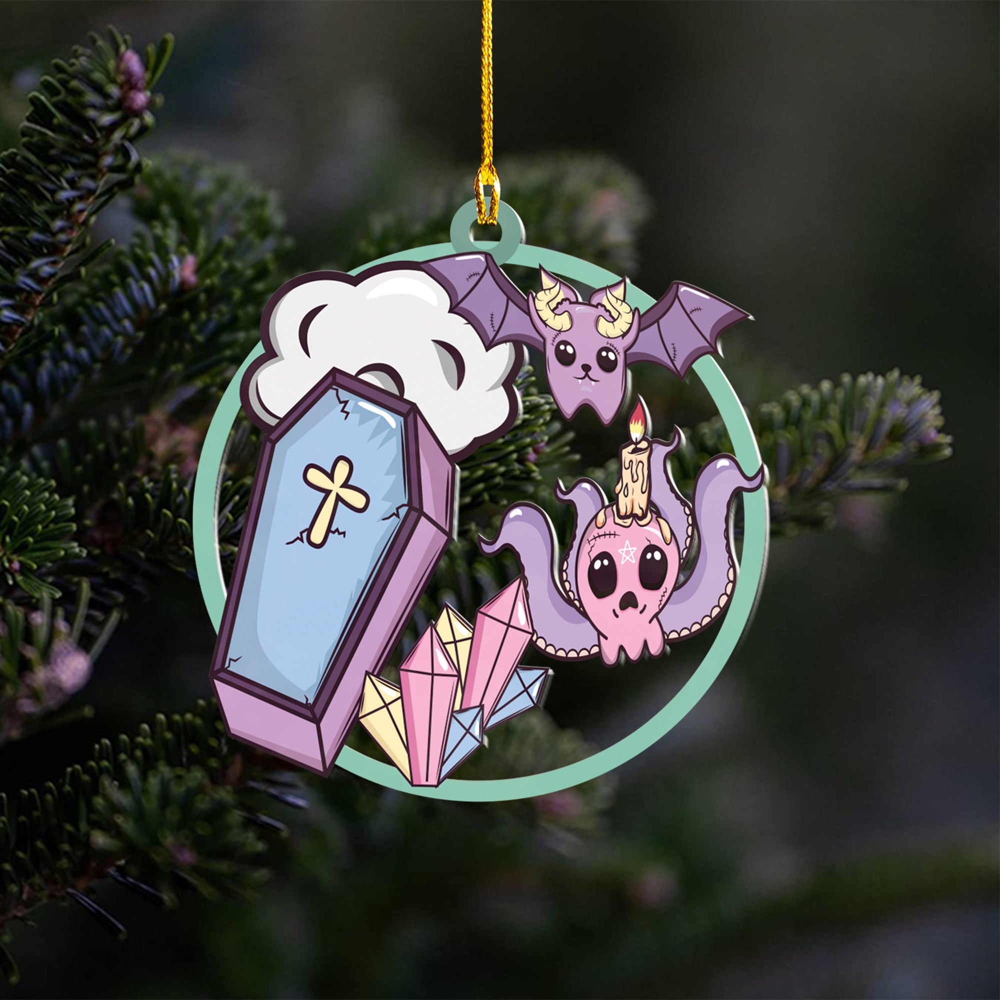 Halloween Decoration Items| Halloween Xmas Decorations | Acrylic Fun Holiday Christmas Décor Ornaments | Cute Kawaii Graveyard